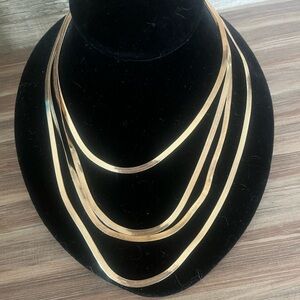 Elegant Gold Tone Layered Necklace